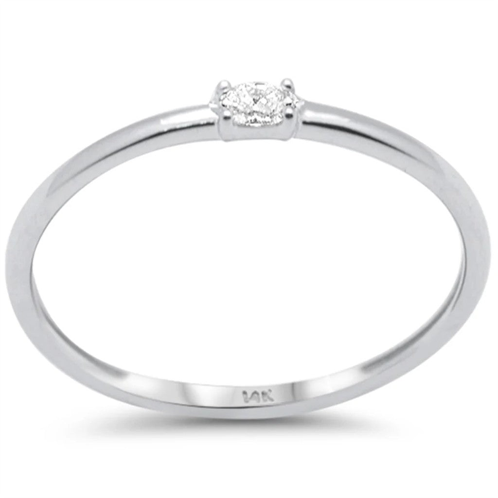 Promise Style Fashion Ring 14 Karat Gold White with Diamond size 6.5