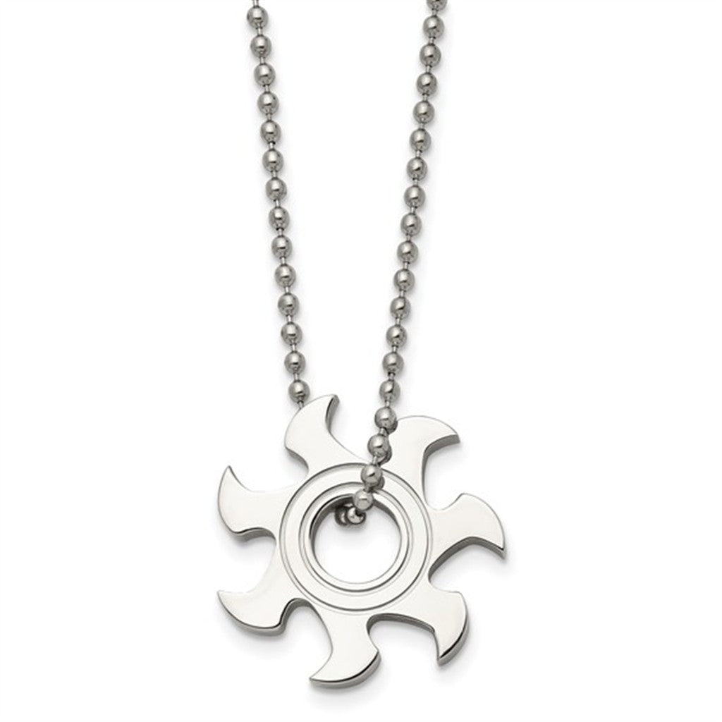 Drop Style Sunburst Pendant Alt Metal Stainless Steel White