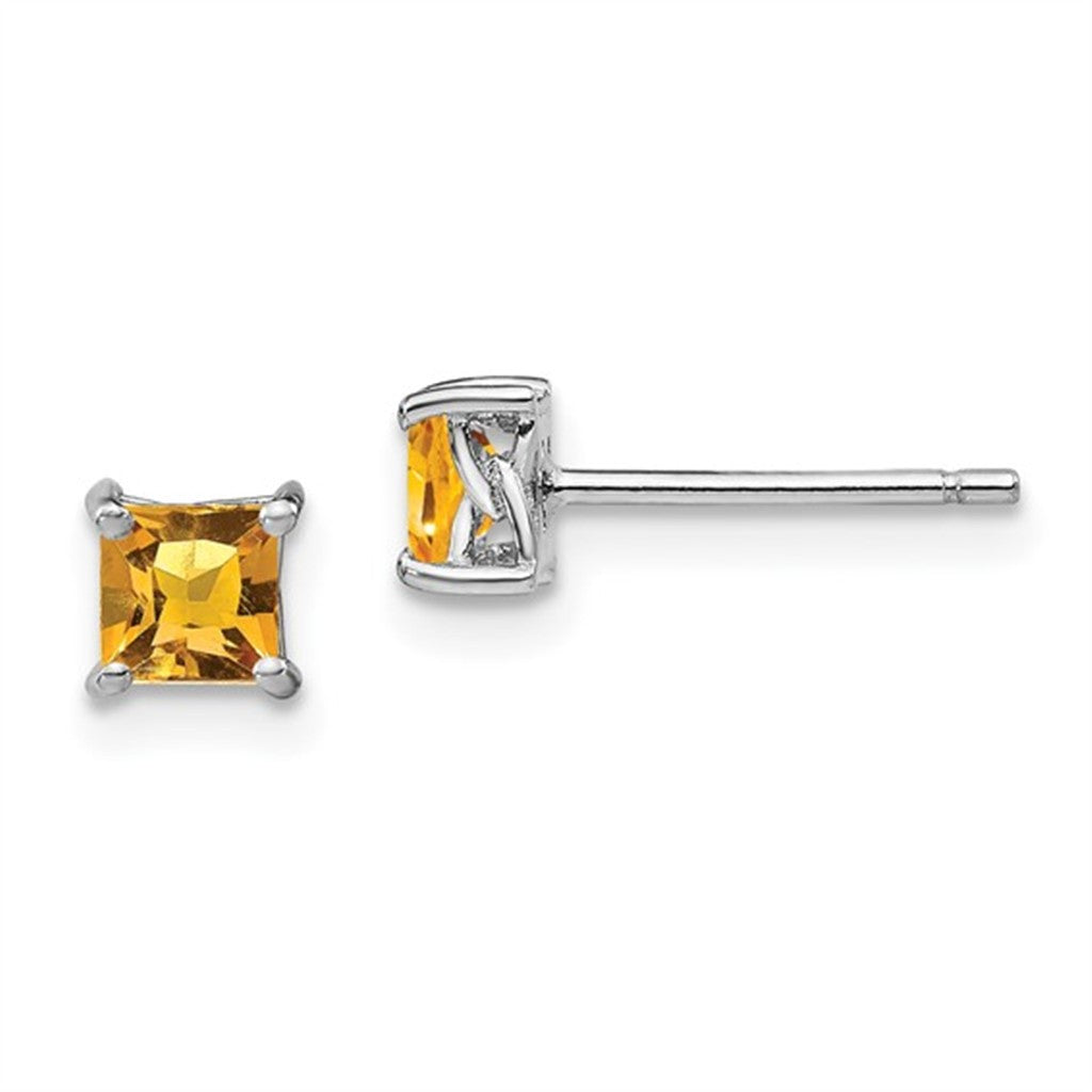 Sterling Silver Earrings With Colored Stone