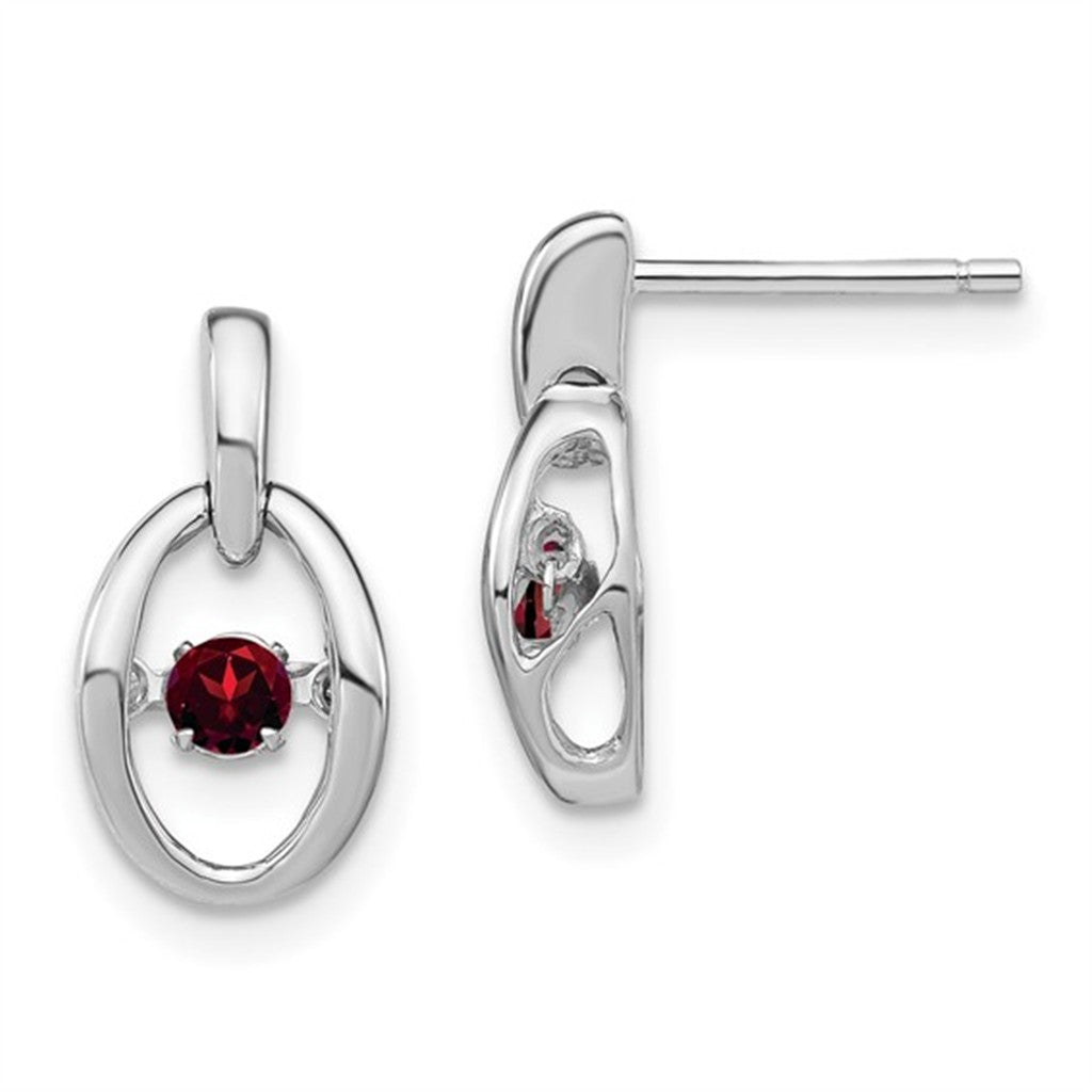 Sterling Silver Earrings With Colored Stone