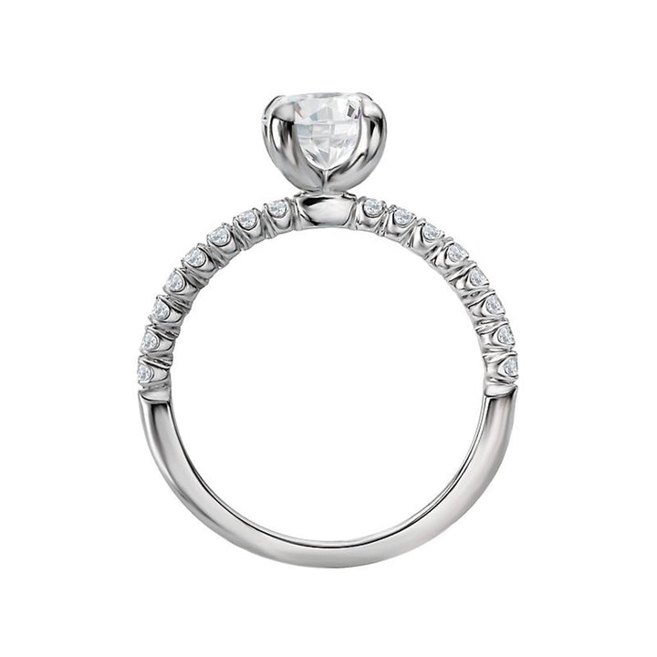 Solitare Style Diamond Engagement Ring 18 KT White 
(Center Stone Not Included)