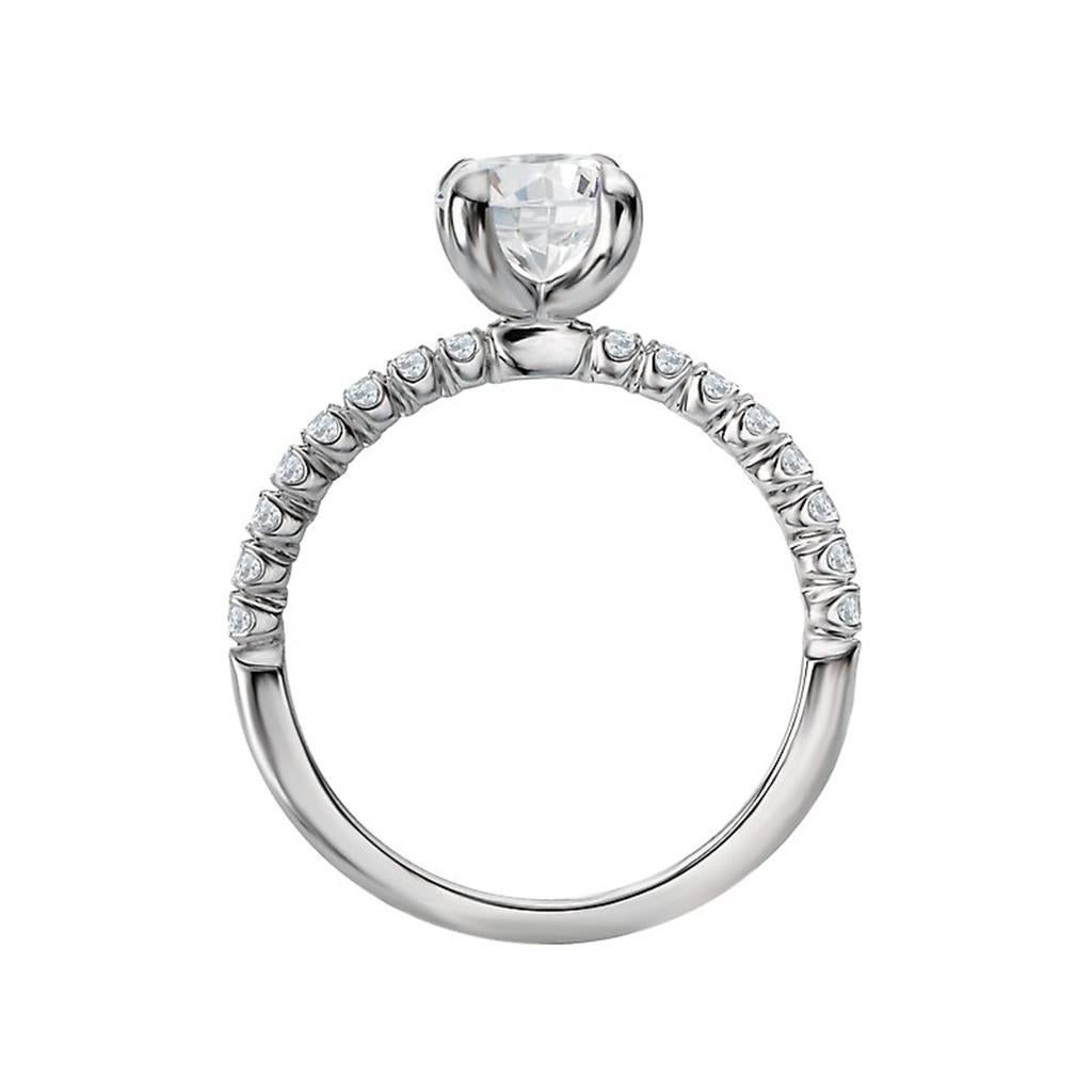 Solitare Style Diamond Engagement Ring 14 KT White 
(Center Stone Not Included)