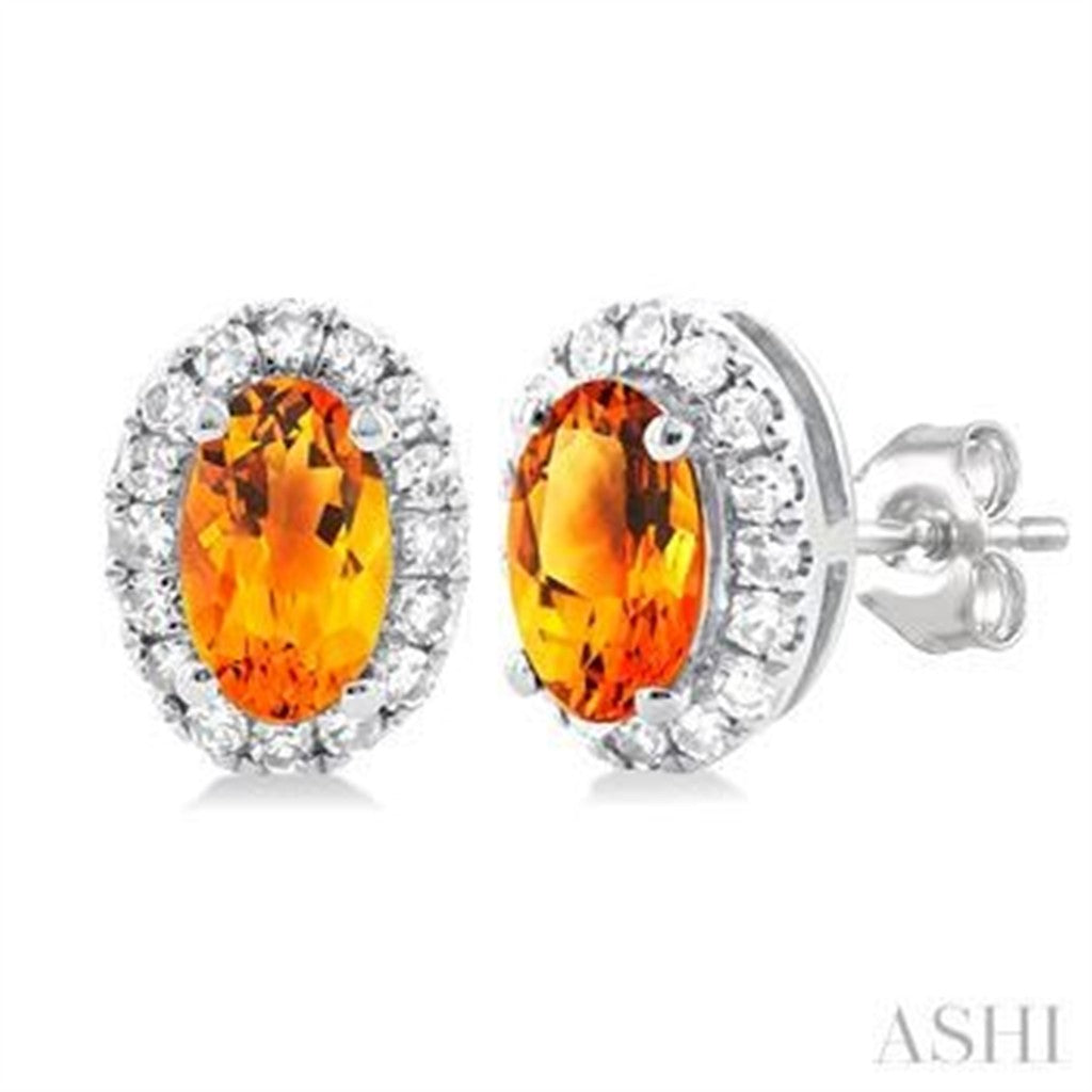 Precious Metal Earrings With Colored Stones
