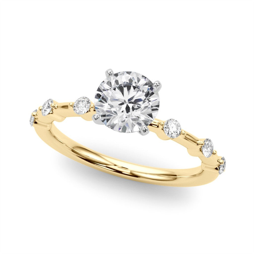 Contemporary Style Diamond Engagement Ring 14 Karat Gold Yellow
(Center Stone Not Included)
