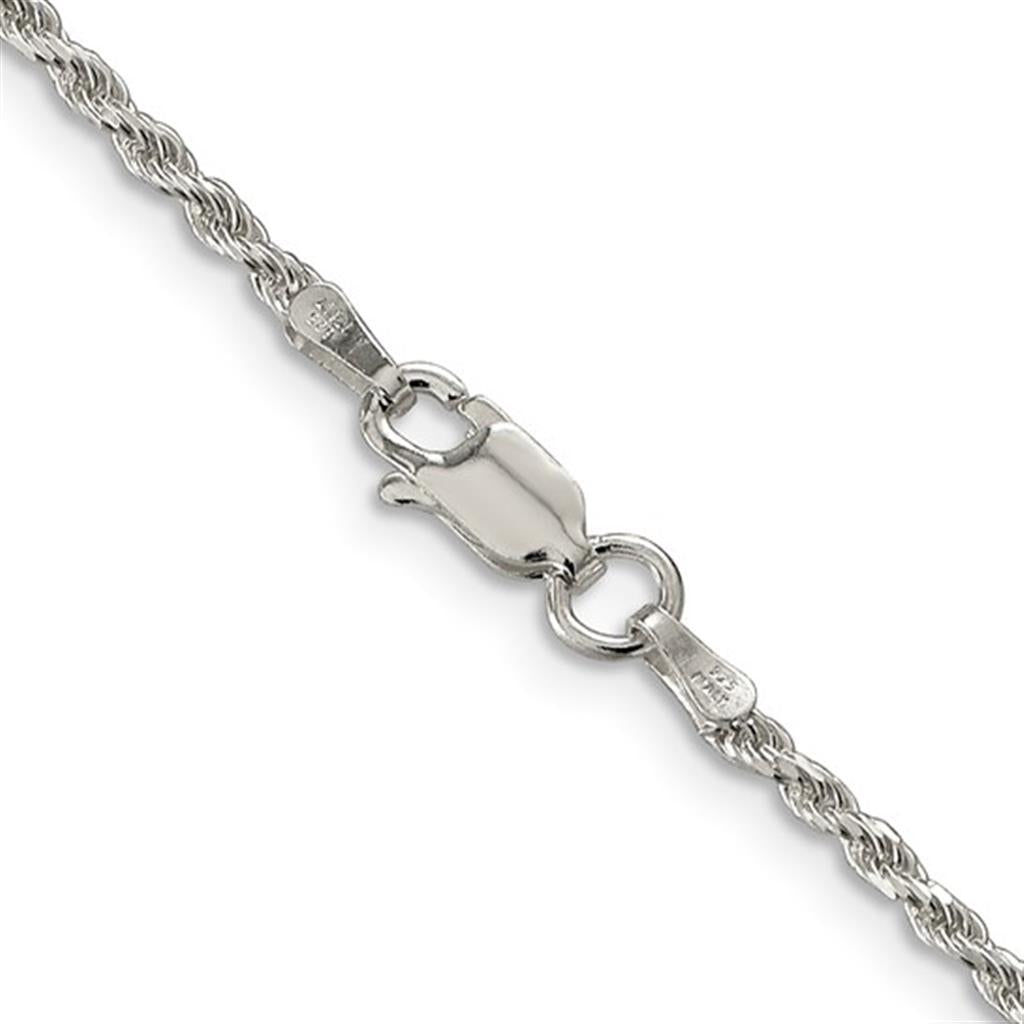White .925 2.5 MM Rope Chain 24" Long