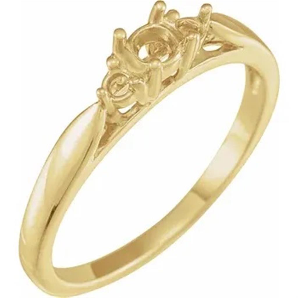 Contemporary Style Diamond Engagement RingBase Metal White & Yellow