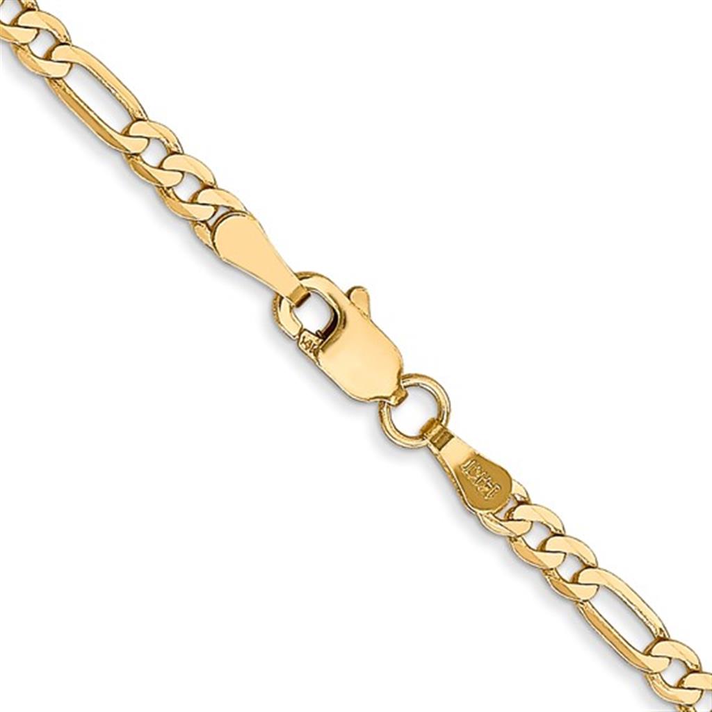 Figaro Link Chain 14 KT Yellow 2.75 MM Wide 18' In Length