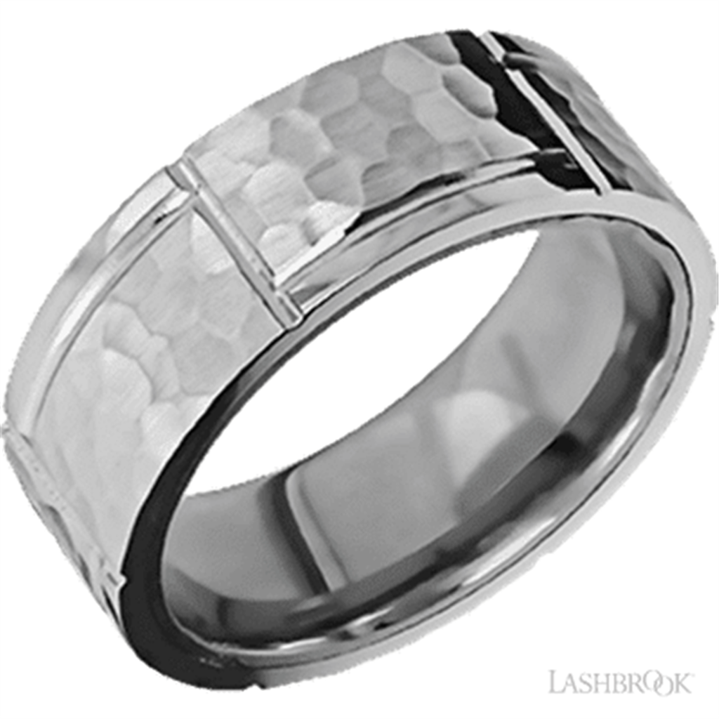 Straight Solid Style Wedding Band 14 Karat Gold White 8mm wide size 10