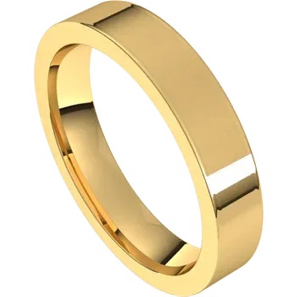 Solid Style Wedding Band Alloy Yellow 4mm wide size 11
