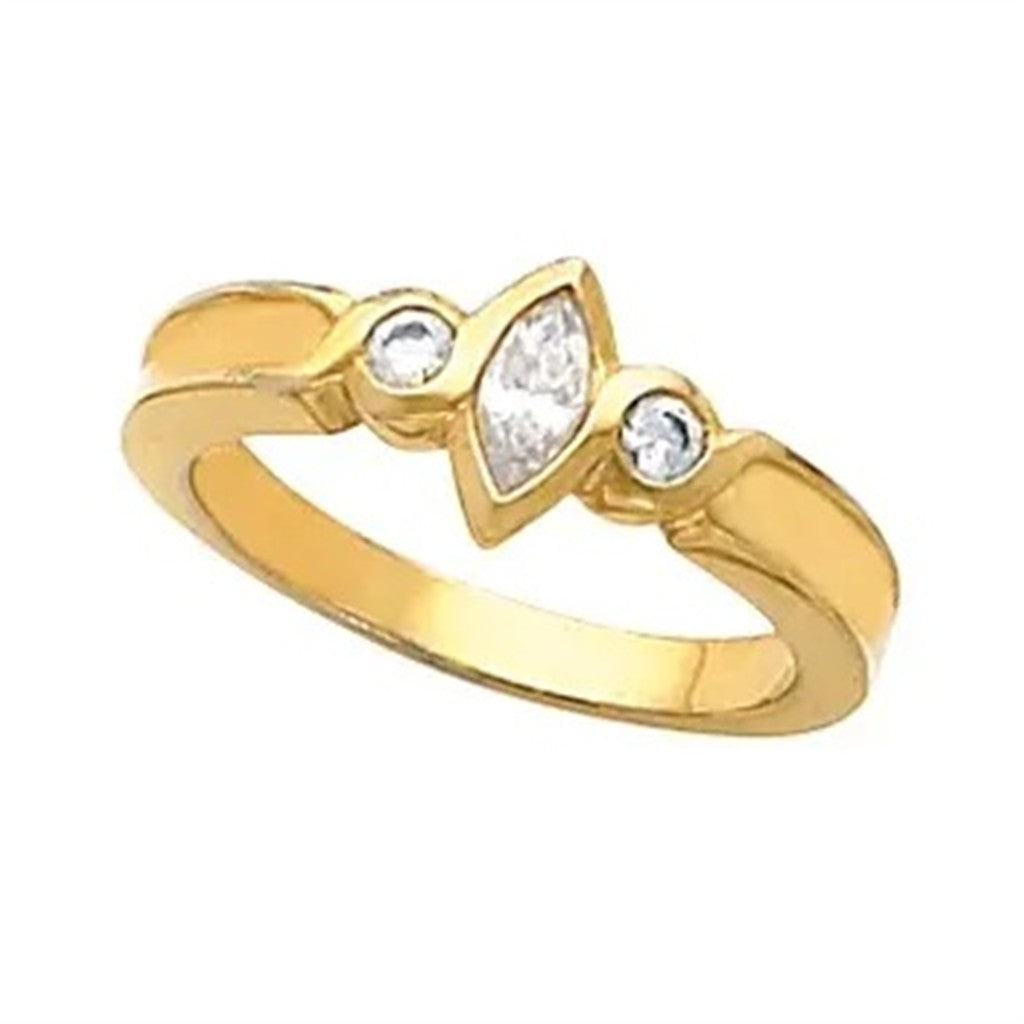 3 Stone Style Diamond Wedding Band Sterling Silver White with Diamond & Diamonds Accent size 7