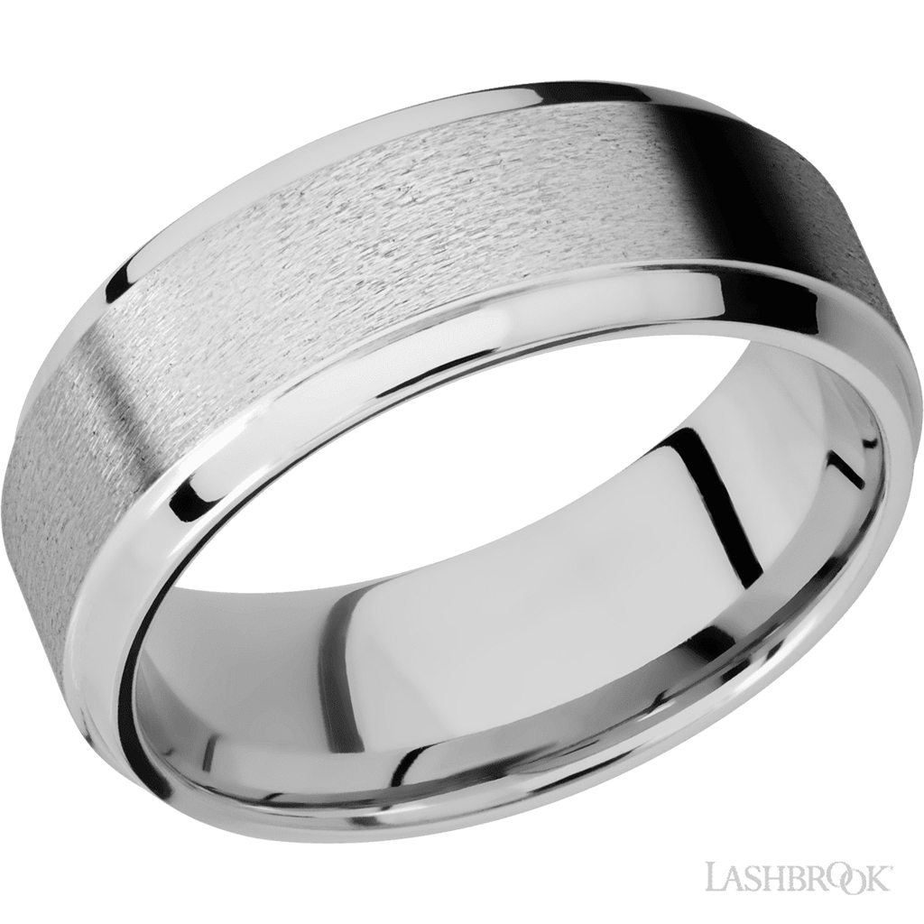 Straight Solid Style Wedding Band 14 Karat Gold White 8mm wide size 10