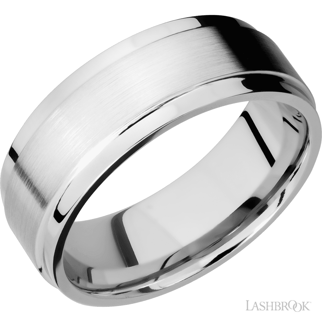 Straight Solid Style Wedding Band 14 Karat Gold White 8mm wide size 10