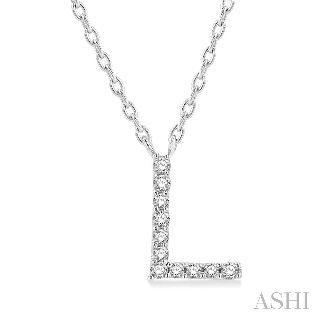 Initial Y Style Necklace 10 KT White With Diamonds 18" Long