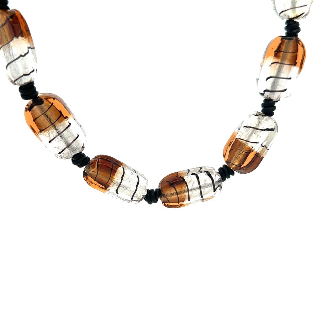 Glass Beads Necklaces White Color 18" Long