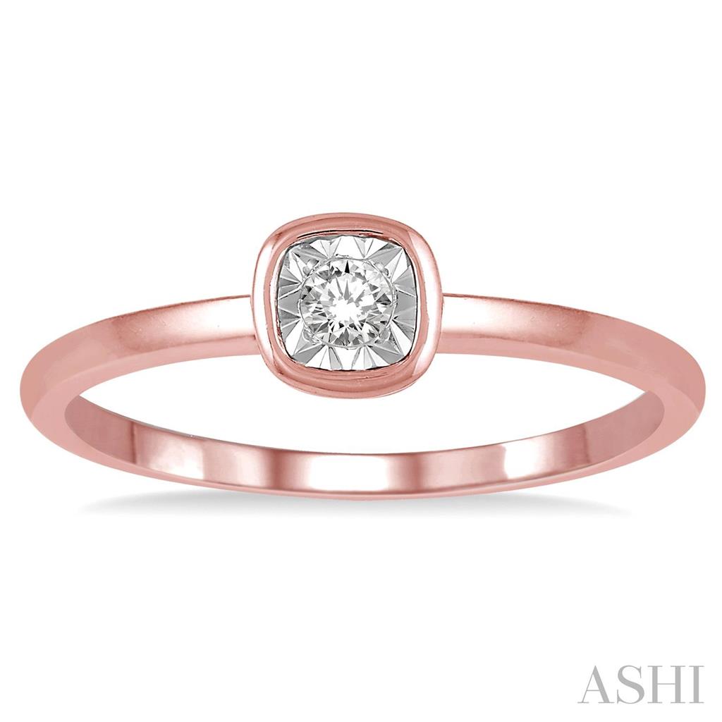 Promise Style Fashion Ring 10 KT Rose with Diamond size 7