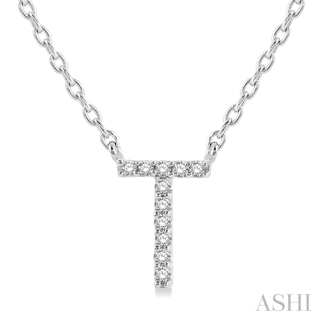 Initial Y Style Necklace 10 KT White With Diamonds 18" Long
