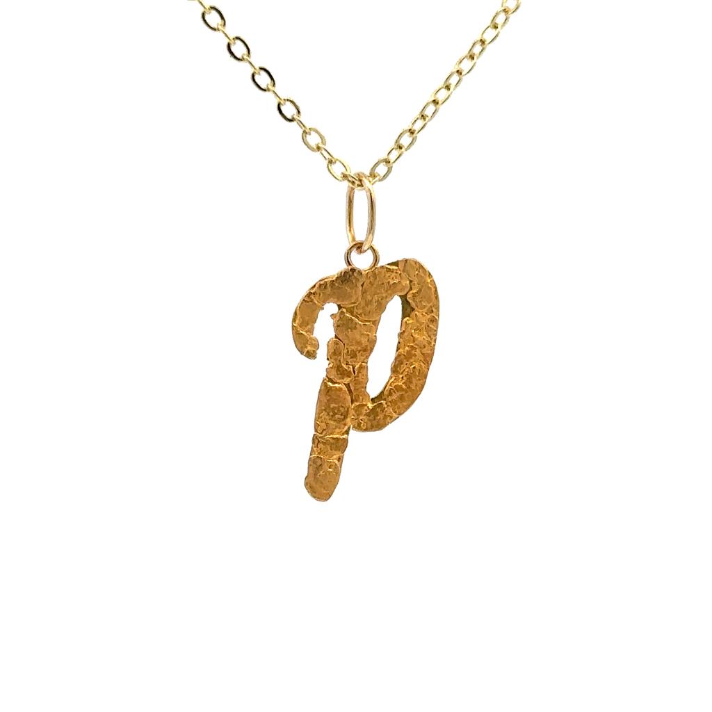 Initial Drop Pendant 14 Karat Gold Yellow