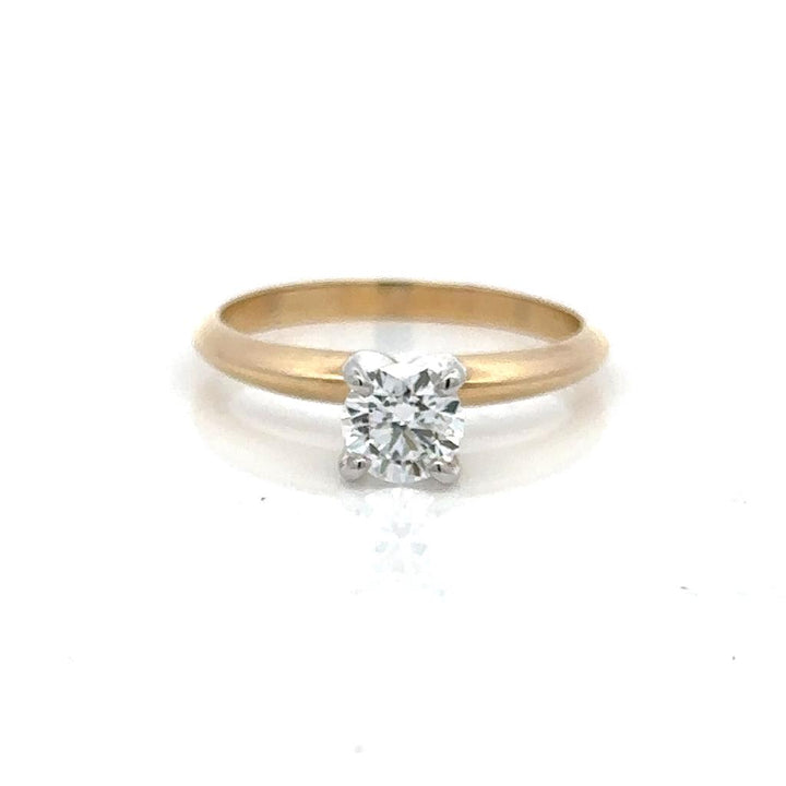 Tiffany Style Lab Diamond Engagement Ring14 KT White