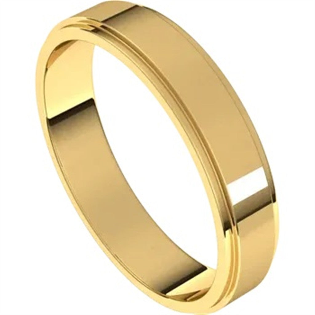 Solid Style Wedding Band Alloy Yellow 4mm wide size 11
