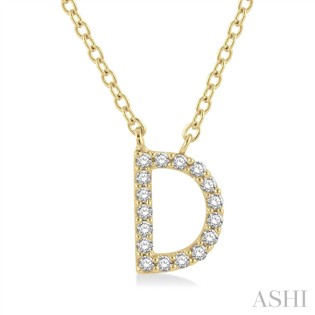Initial Y Style Necklace 10 Karat Gold Yellow With Diamonds 18" Long