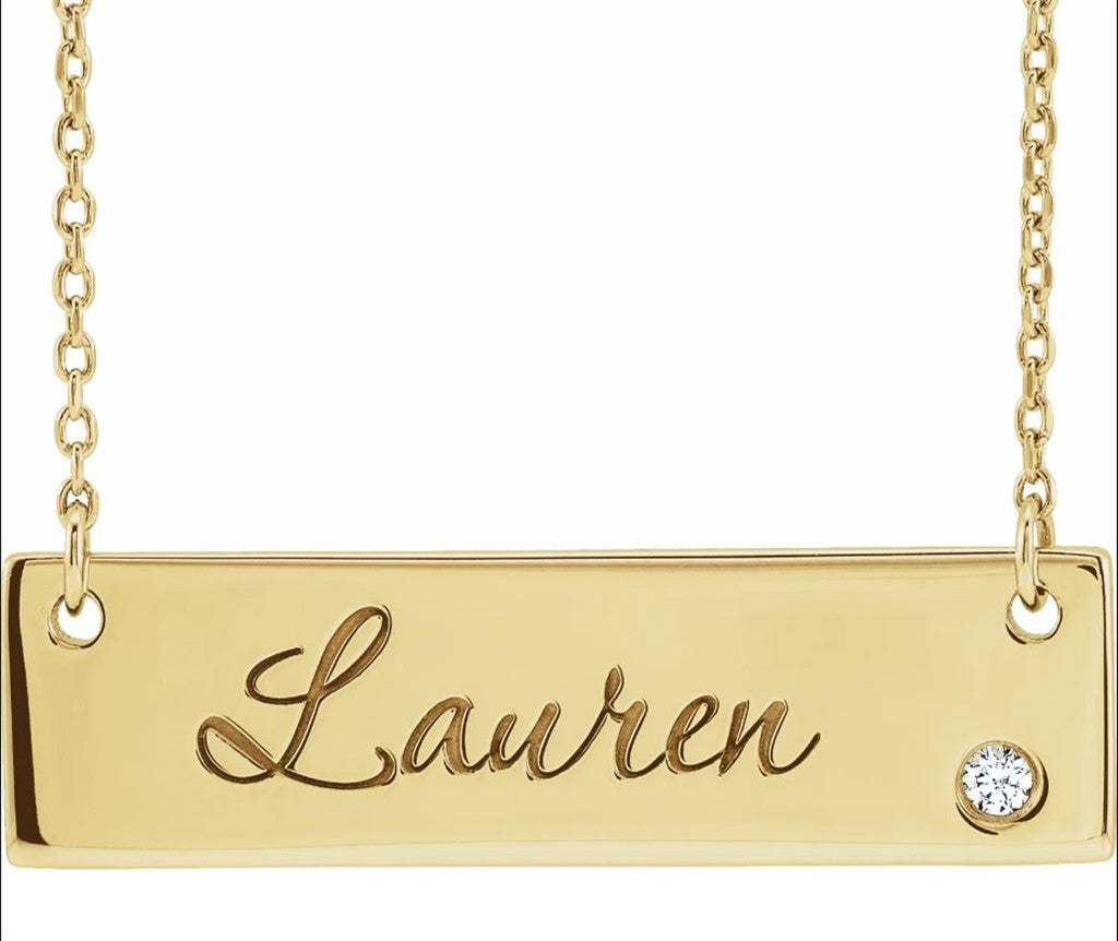 86541 CB Necklace 14 Karat Gold Yellow With Diamond 18" Long