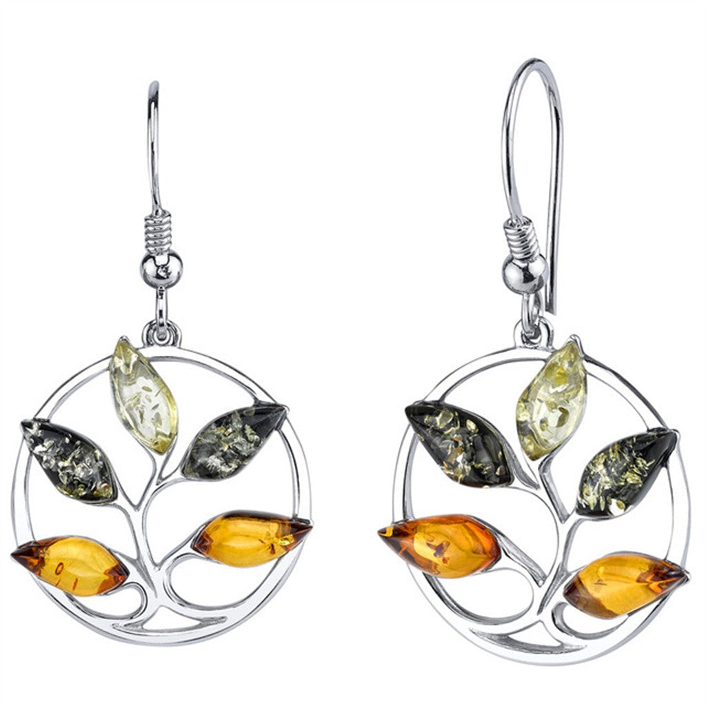 Sterling Silver Earrings With Colored Stone