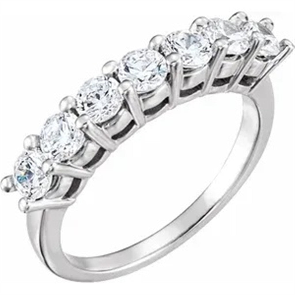 1/2 Anniversary Style Diamond Wedding Band Sterling Silver White with Diamonds & Diamonds Accent size 6.75