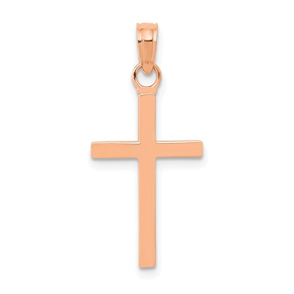 Simple Cross Pendant 14 Karat Gold Rose