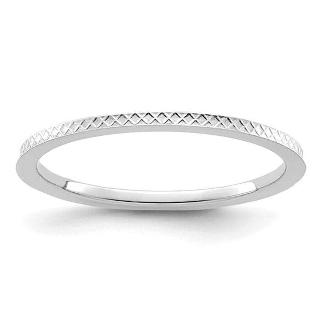 Stack-Able Fashion Ring 10 Karat Gold White Size 7