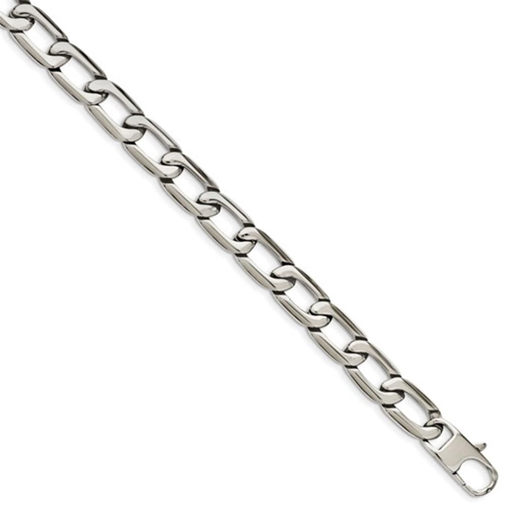 White Stainless Steel 11 MM Cable Chain 24" Long