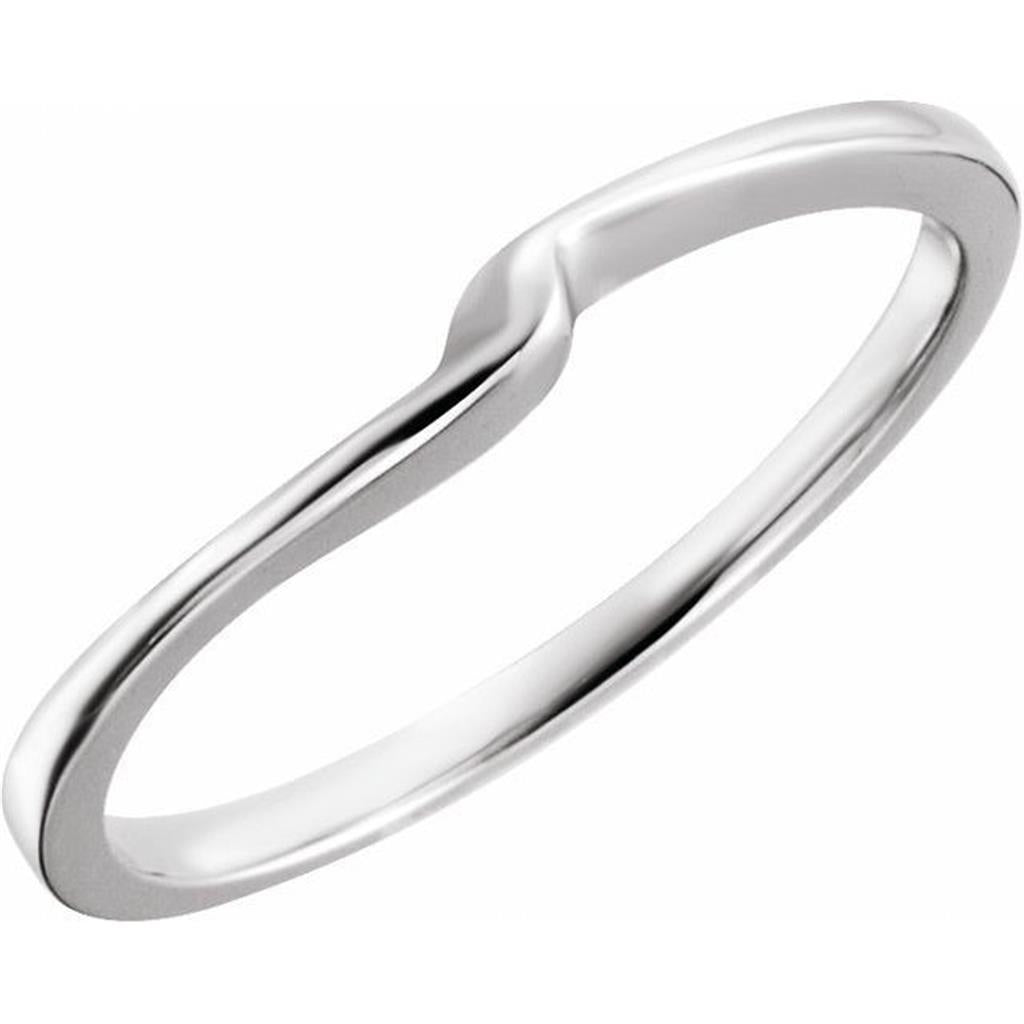 Stack-Able Wedding Band Prec Metal Womens 2 mm wide 14 Karat Gold White Size 6.25