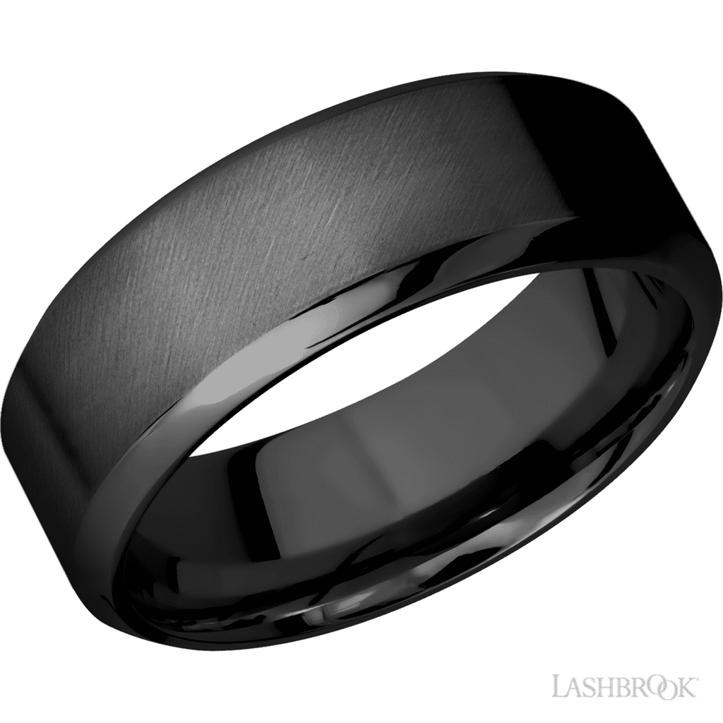 Black Zirconium Alternative Metal Ring 8mm wide Size 10