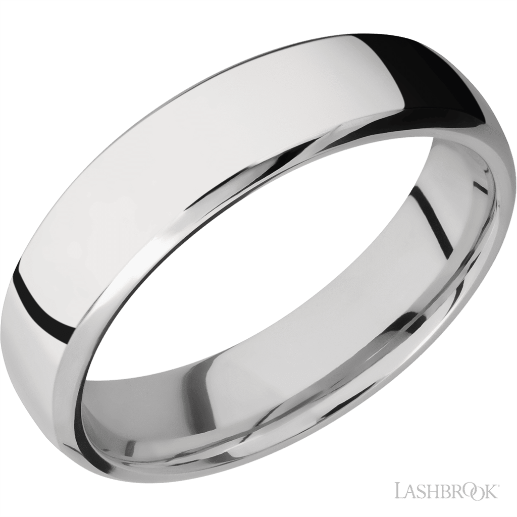 White Cobalt Chrome Alternative Metal Ring 6mm wide Size 10