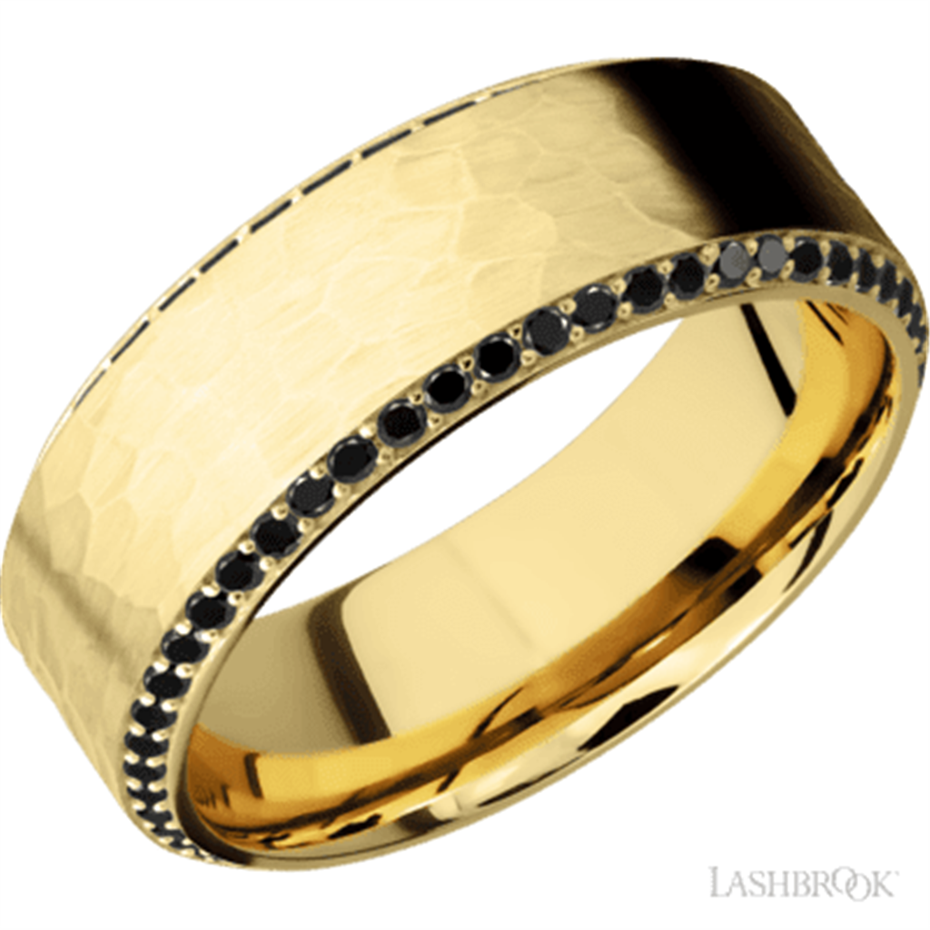 Eternity Style Wedding Band 14 Karat Gold Yellow 8mm wide with Diamonds size 10
