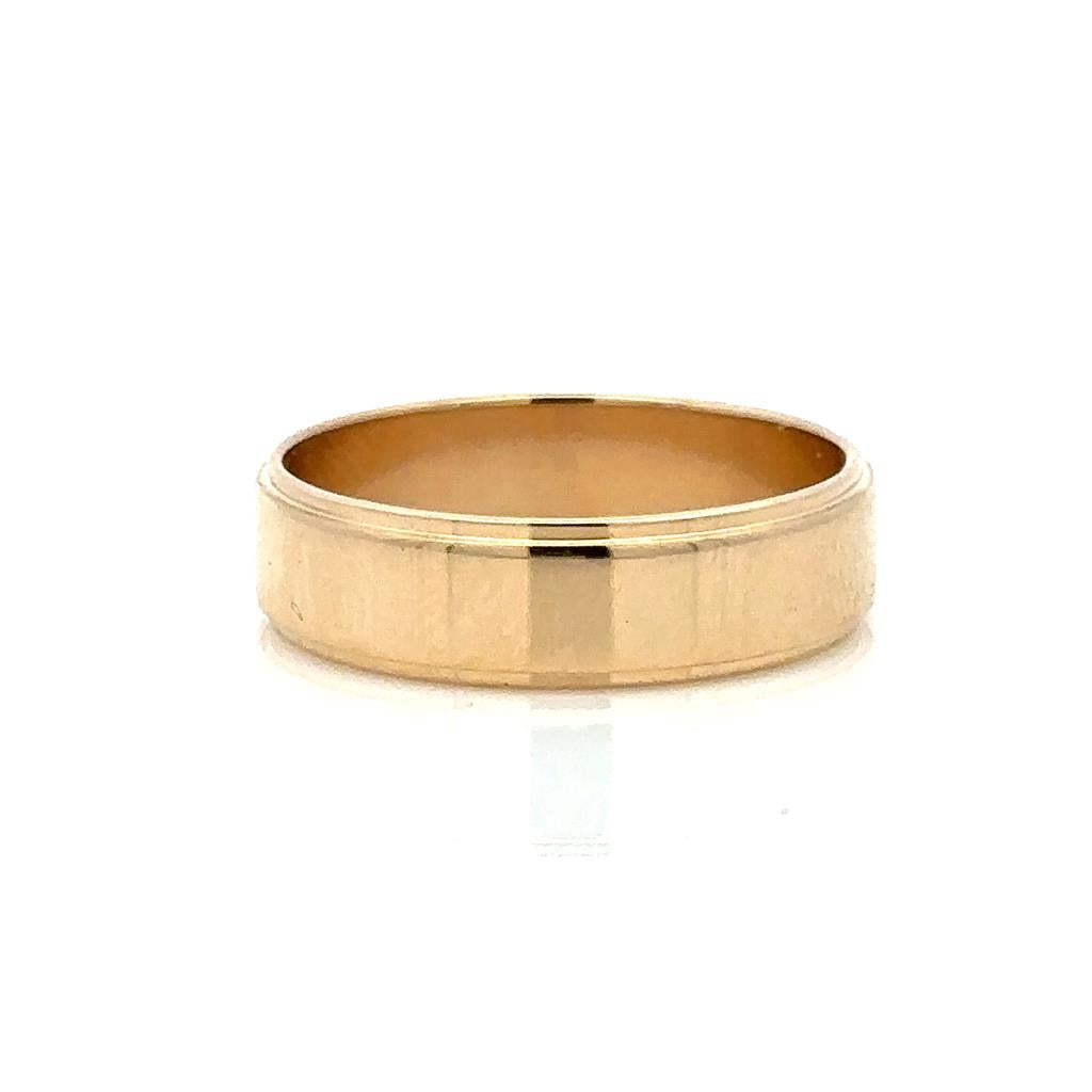 Straight Solid Style Wedding Band 14 Karat Gold Yellow 6mm wide size 9.75