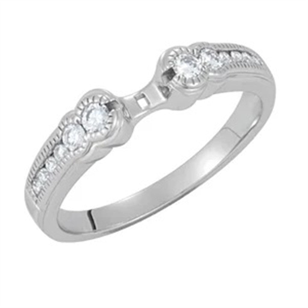 Contemporary Style Diamond Engagement Ring 14 Karat Gold White
(Center Stone Not Included)