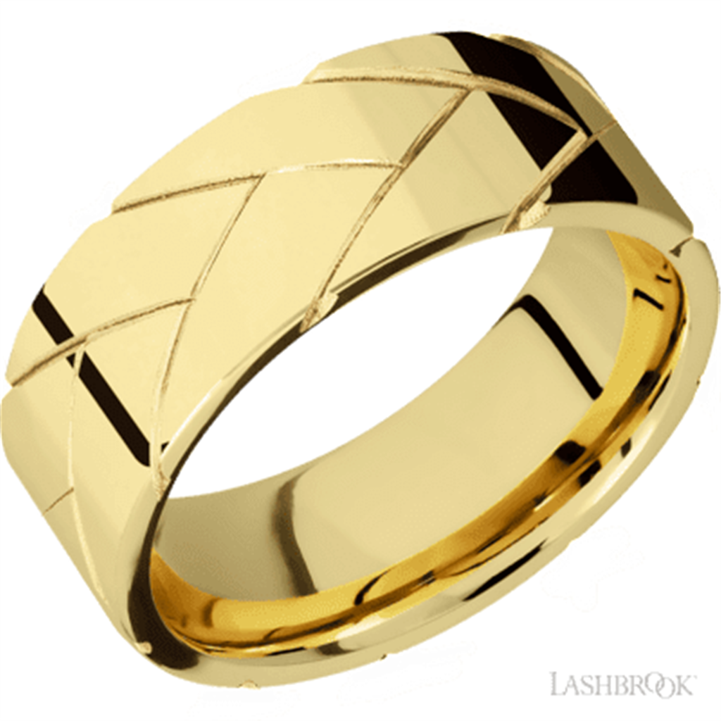 Solid Style Wedding Band 14 Karat Gold Yellow 8mm wide size 10