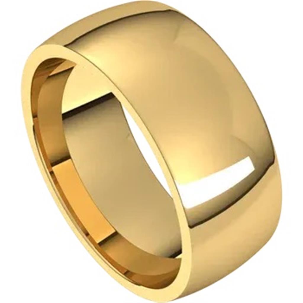 Straight Solid Style Wedding Band Alloy Yellow 8mm wide size 11