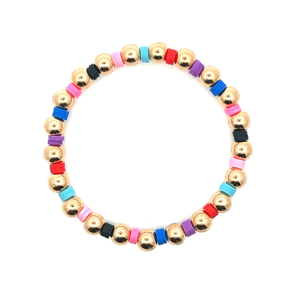 Gemstone Bead Stretch Bracelet 6.5" Long