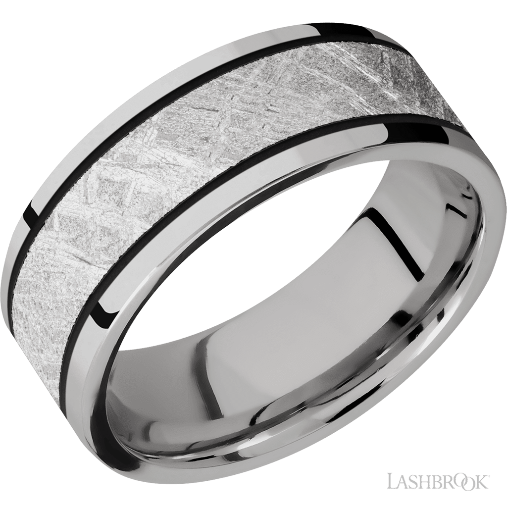 White Cobalt Chrome Alternative Metal Ring 7.5mm wide Size 10