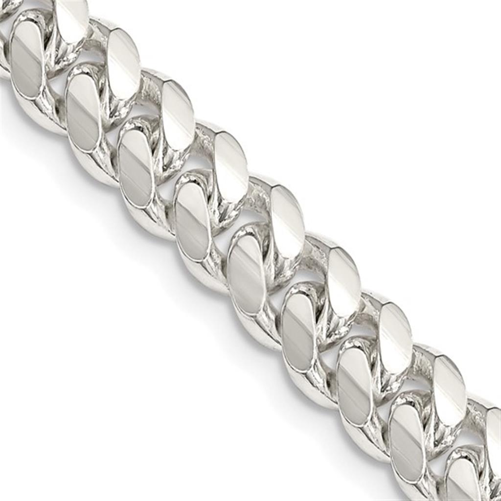 White .925 7.25 MM Curb Chain 24" Long