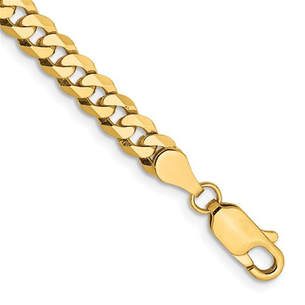 Cable Link Bracelet Precious Metal 4.75 mm wide 14 Karat Gold Yellow Color 8" Long