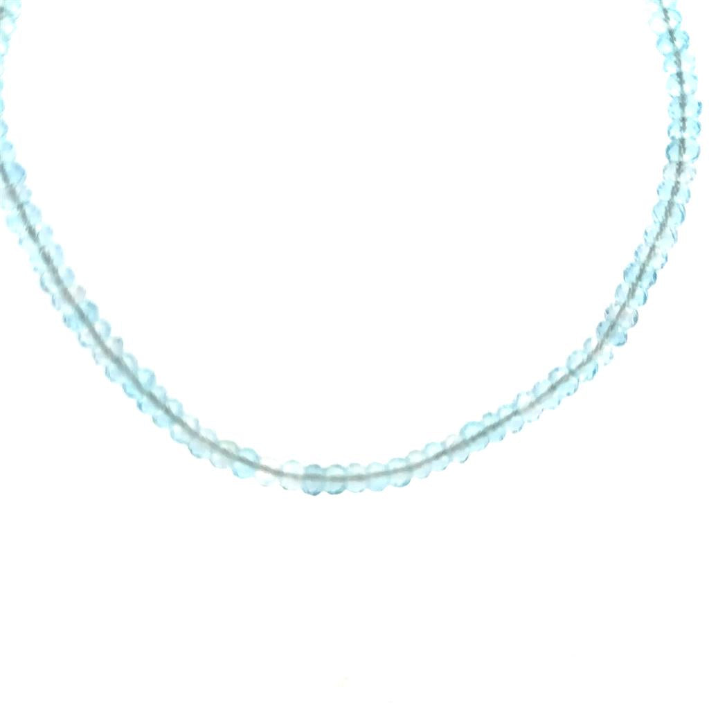 Blue Topaz Strand Necklace With a .925 Clasp 18" Long