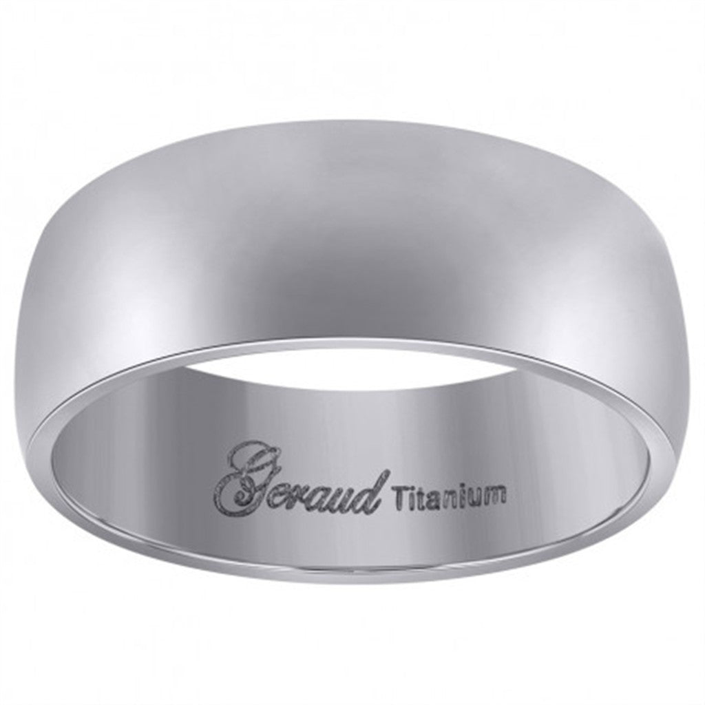 Silver Titanium Alternative Metal Ring 8mm wide Size 10