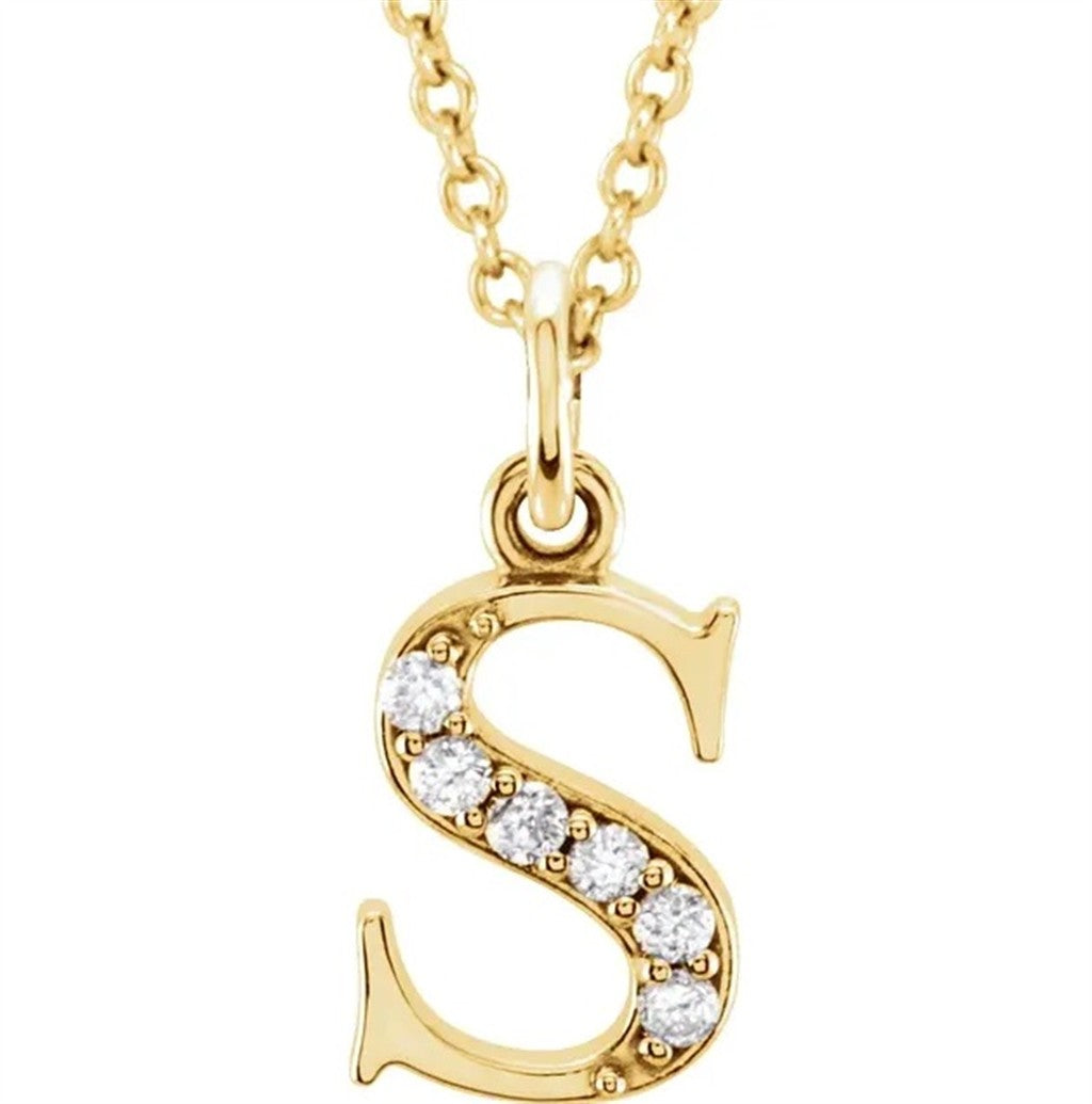 85803 Drop Pendant Diamond 14 Karat Gold Yellow with Round Diamonds