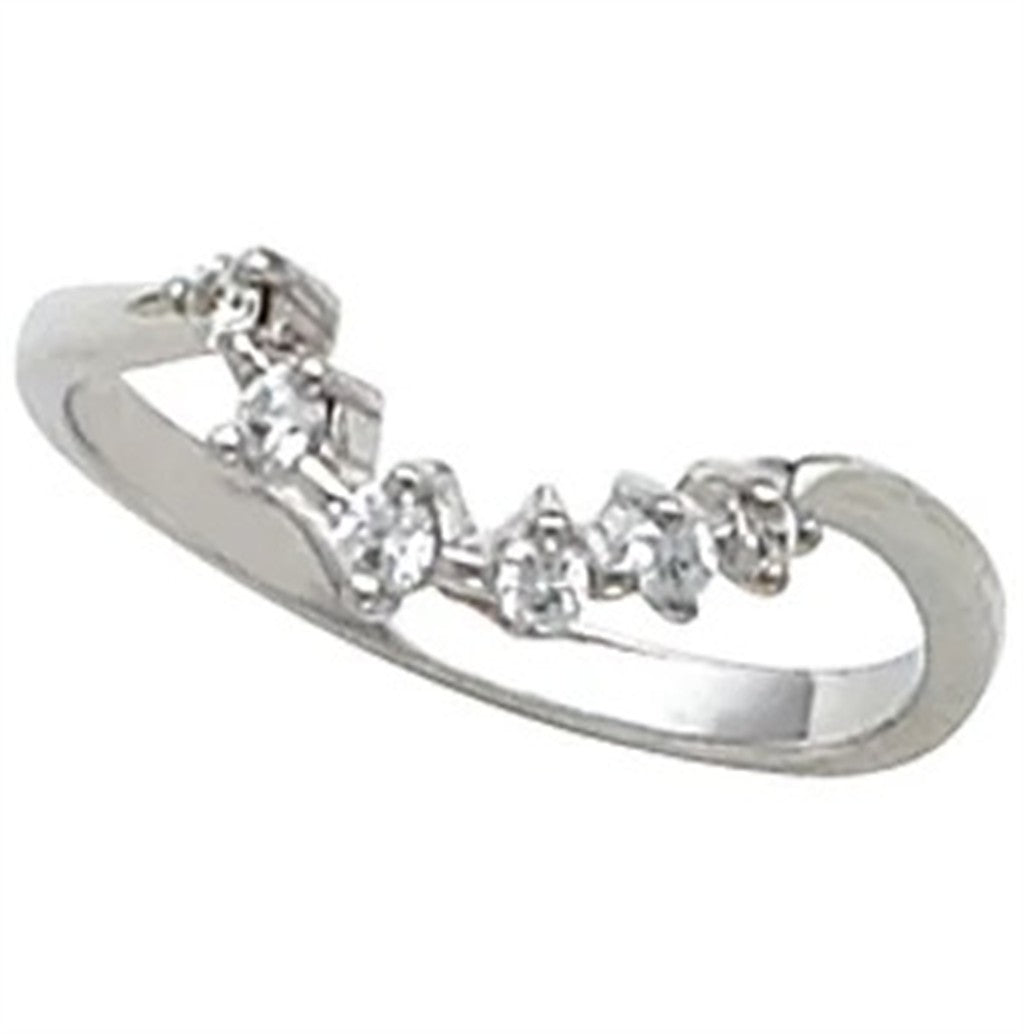 Skattered Style Diamond Wedding Band Base Metal Yellow with Diamonds size 6.5