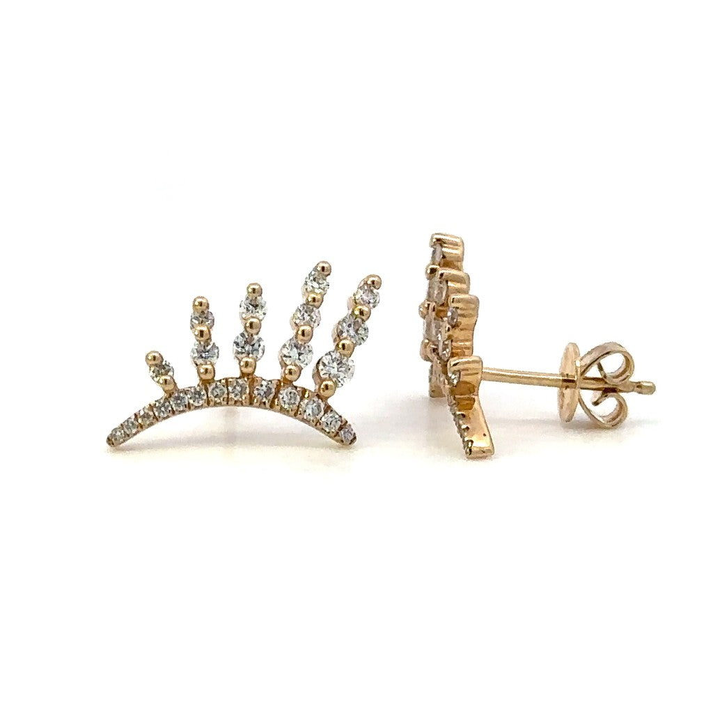 Diamonds Stud Earrings 14 Karat Gold Yellow 0.50 Carat Total Weight