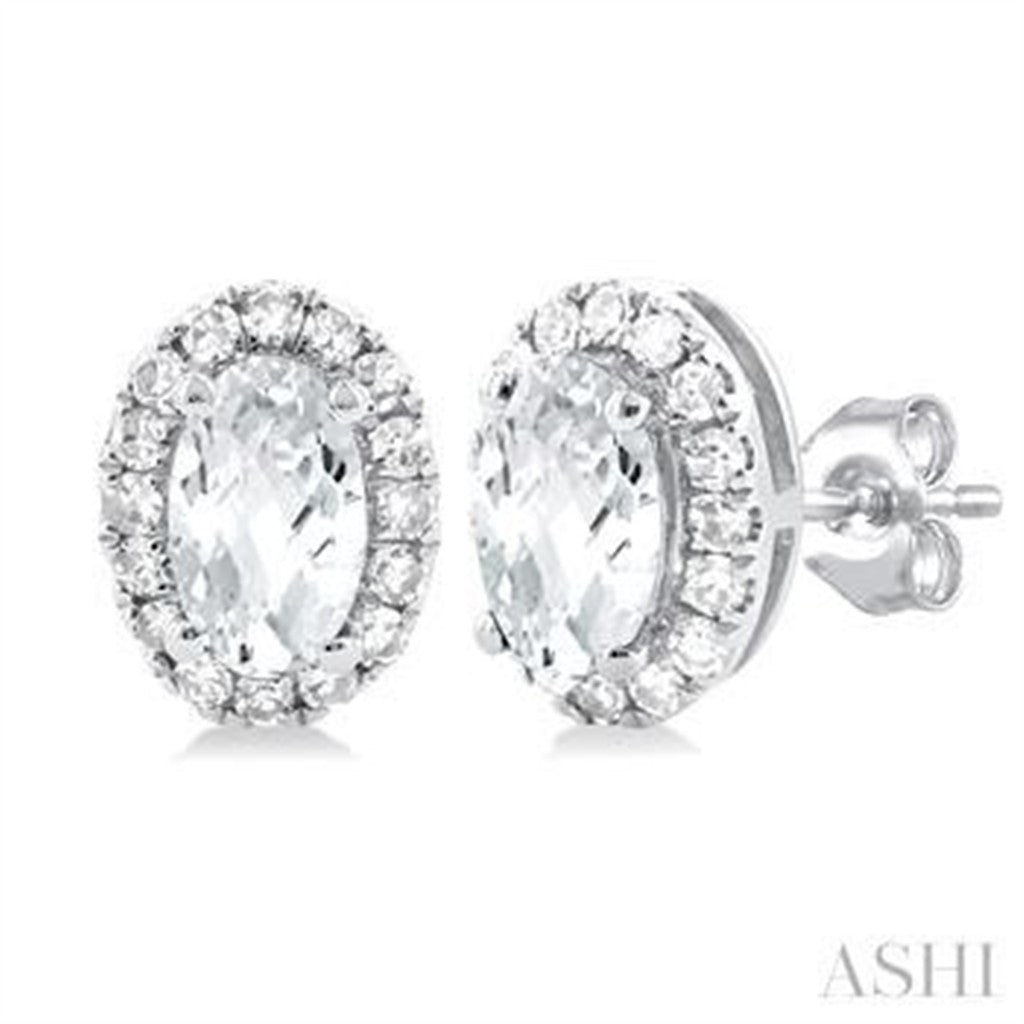 Precious Metal Earrings With Colored Stones