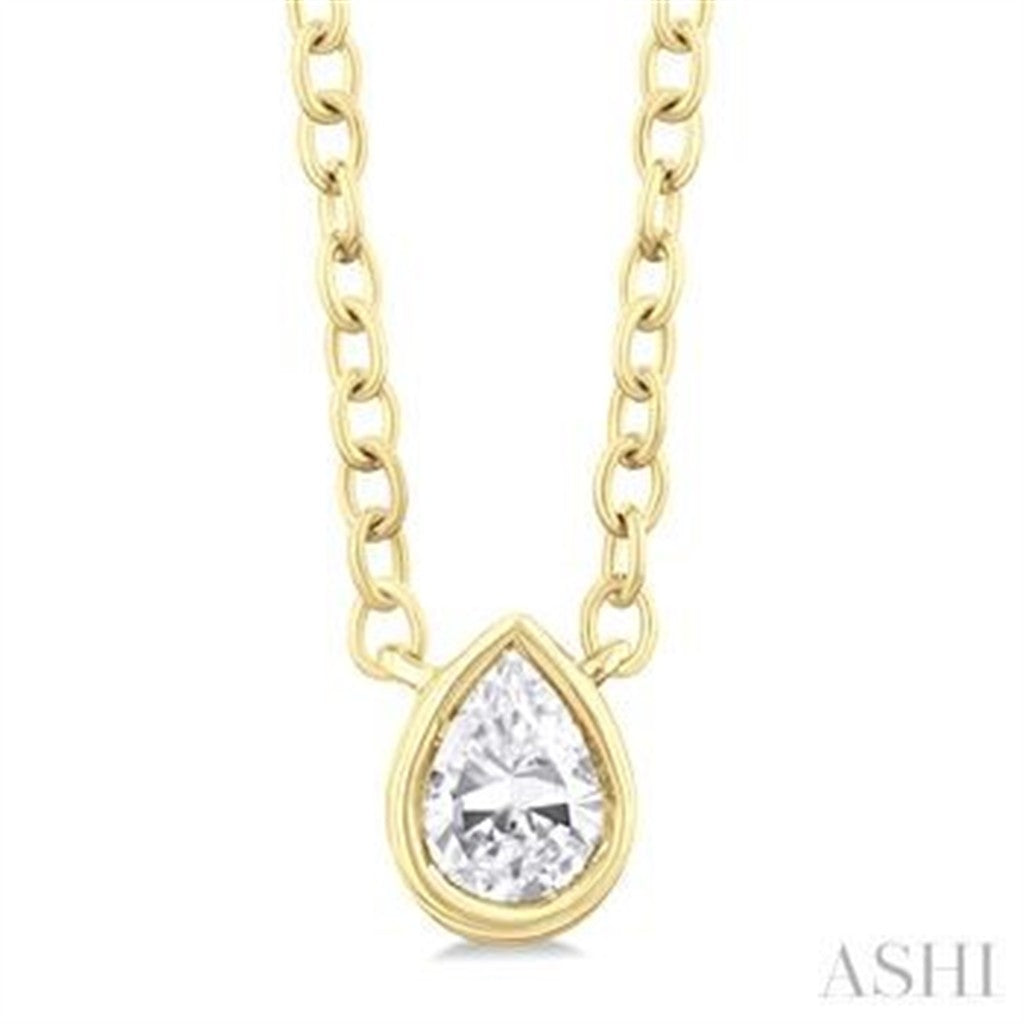 Pear Diamond Bezel Necklace