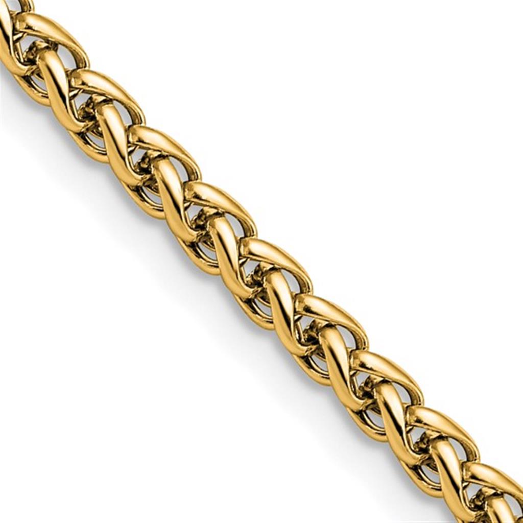 Yellow Stainless Steel 4 MM Wheat Chain 24" Long